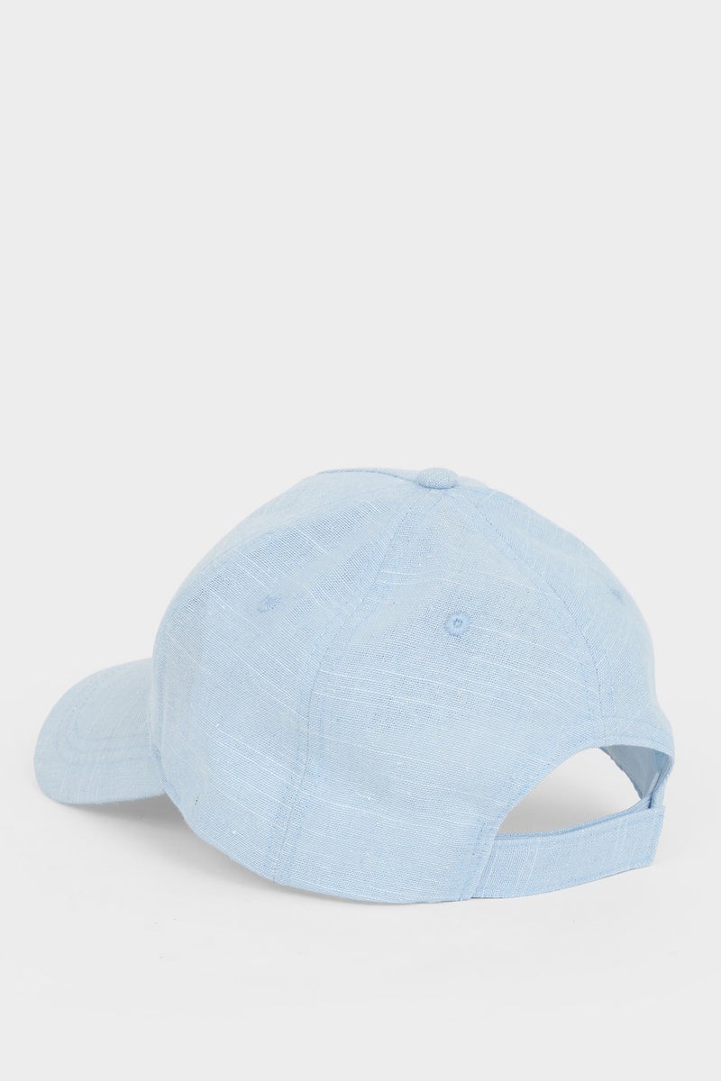 DeFacto Blue Woman Embroidered Woven Cap Casual - Image 4